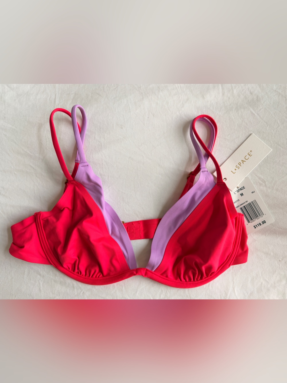 L*Space Fused Zendaya Top - Hot Pink & Lilac (M)